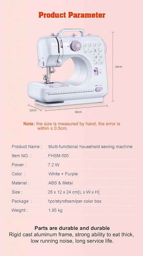 Sewing Machine for Beginners, Electric Portable Mini Sewing Machine with 50 Pcs