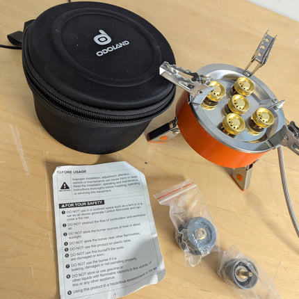 Odoland 9000W Camping Stove, Windproof Adjustable Lightweight Backpacking Gas St