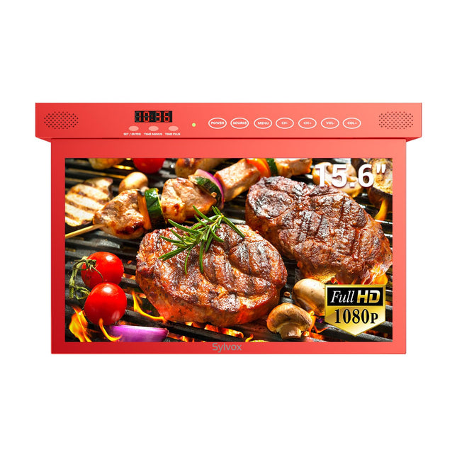 SYLVOX 15.6 inch Smart TV for Kitchen, 1080P RV TV Under Cabinet Television, Sma