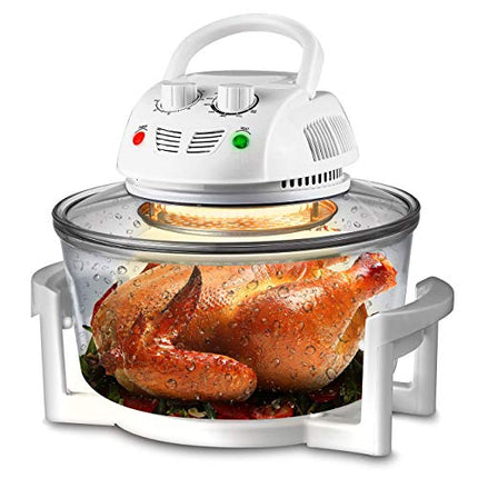 NutriChef Air Fryer, Halogen Infrared Convection Oven - Large 13 Quart Glass Air