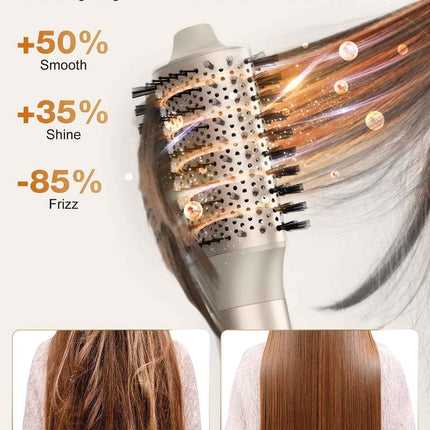 7MAGIC Hair Dryer Brush & 6 in 1 Hair Styler, Silver, 110 Volts, 1200 Watts, Ion