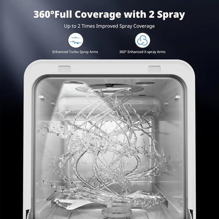 AIRMSEN Narrow Countertop Dishwasher with 5L Water Tank, Portable Dishwasher wit