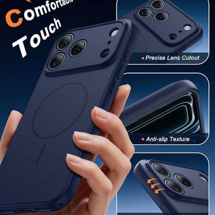 FNTCASE for iPhone 18 Pro / 17 Pro Case Fit for MagSafe Solid Deep Blue | 6.3 in