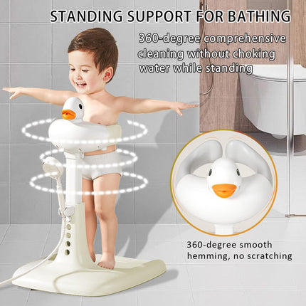 Adjustable Height Baby Shower Stand with Anti-Slip Base,Bath Shower Standing Sup