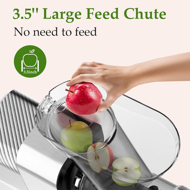 Anybear Masticating Juicer Machines, 3.5" Large Feed Chute Cold Press Juicer Fit