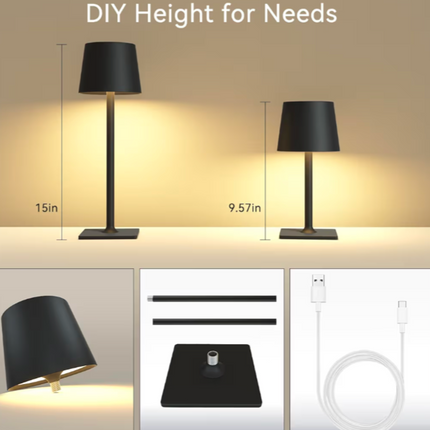 Rechargeable Table Lamps, Cordless Lamp with 6000mAh Battery Operated, Portable