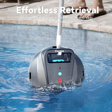 Pondee X1 Robotic Pool Vacuum, Cordless Pool Cleaner with 120 Mins Runtime, Auto