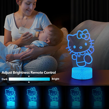 Cat Night Light Cute Night Light - Anime Charater 16 Color Change Decor Kitty La