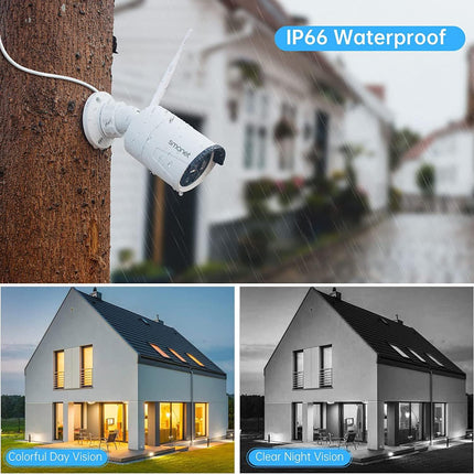 SMONET 8 Channel Wireless Security Camera System, 5MP HD with Audio, 3TB Hard Drive NVR, Color Night Vision