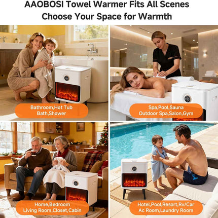AAOBOSI Heated Towel Warmer for Bathroom - Luxury Towel Warmers Bucket with 3D F