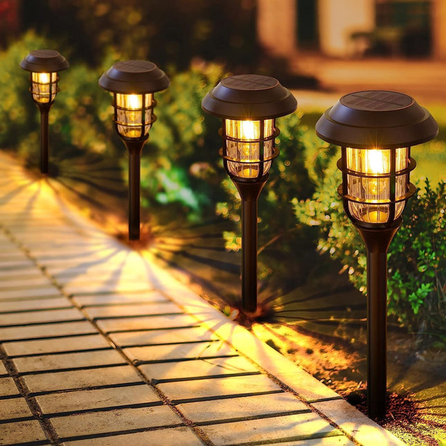 8 Pack Solar Lights Outdoor, LETMY Brighter Solar Lights Outdoor Waterproof, Aut