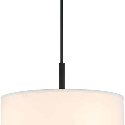 XiNBEi Lighting Drum Chandelier, Farmhouse 4 Light Pendant Light with White Fabr