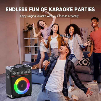 (No remote) Karaoke Machine, Portable Bluetooth Karaoke Speaker with 2 Wireless