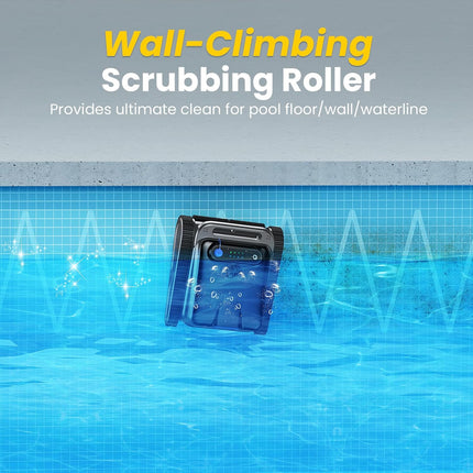 OUCAXIA Y50S Cordless Robotic Pool Cleaner, 110W Wall-Climbing Pool Vacuum with 4 Modes & 4L Filter Basket