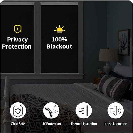 GENIMO 100% Blackout Roller Window Shades, Window Blinds Cordless with Thermal I
