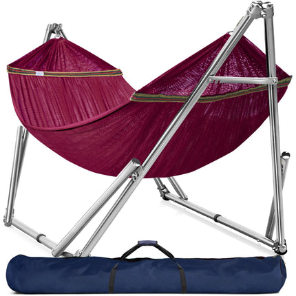 Tranquillo Double Hammock with Stand 650lb Capacity Double Hammock with Spreader