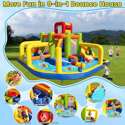 Umbalir Inflatable Obstacle Bounce House, Kids Bounce House Water Park with Wate