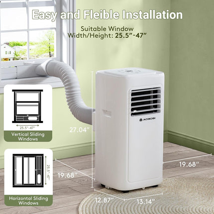 Incomplete — AAOBOSI 8000 BTU Portable Air Conditioner, 4-in-1 WiFi AC with Dehumidifier