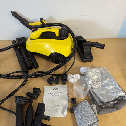 TVD Steam Cleaner for Home, 5-Bar with 1.5L Tank & 26 Accessories, 320°F Chemical-Free Deep Cleaning, 1800W, Yellow