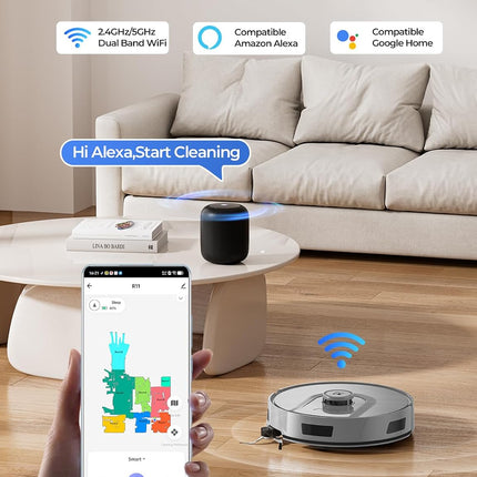 Redroad R11 Robot Vacuum and Mop, 20000Pa Suction, 120-Day Self-Emptying 4L Dust Bag, LiDAR Navigation, Alexa & App