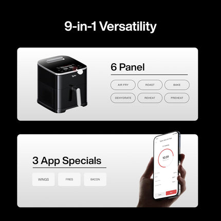 Typhur Sync 8QT Air Fryer with Built-in Wireless Thermometer, 9-in-1 Smart Airfr