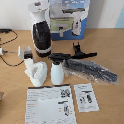 ZRHI Window Vacuum Squeegee Cordless, 2000Pa Electric Window Cleaner Tool with 2
