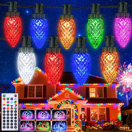 Joomer Christmas String Lights, 65FT 100 LED C9 Color Changing RGB Xmas Tree Lig