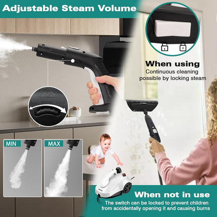 KROQO Steam Cleaner, Steamer with 23 Accessories, Powerful Multipurpose Portable