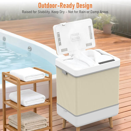 FLSEPAMB 35L Foldable Towel Warmer for Bathroom,PTC Fast Heating & Drying,Adjust