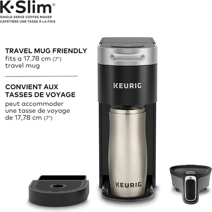 Keurig K-Slim Single Serve K-Cup Pod Coffee Maker with MultiStream Technology, 46 oz Reservoir & 3 Cup Sizes