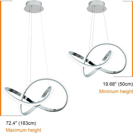 MAYNA Modern Pendant Light with Irregular Ring Lights LED Contemporary Ceiling D