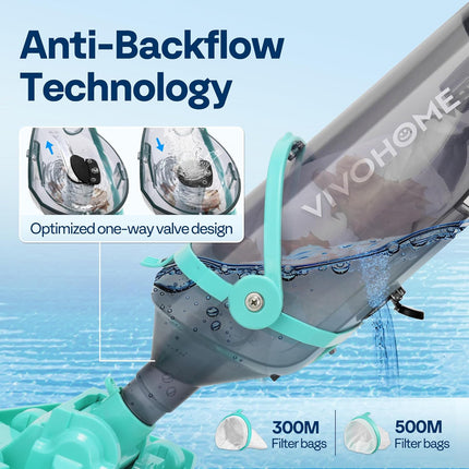 VIVOHOME Cordless Pool Vacuum with Telescopic & Extension Poles 9.12ft, 18.5 GPM