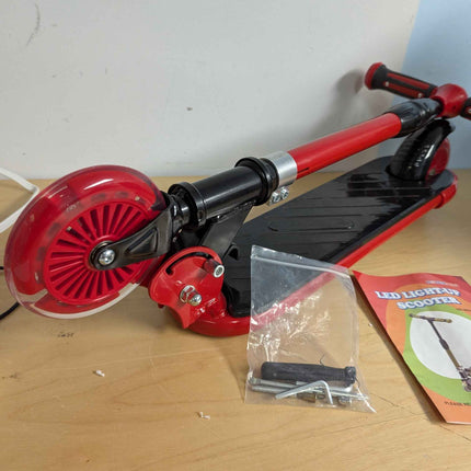 hoverstar kick scooter for kids, led light up wheels and pedal, 3 adjustable hei