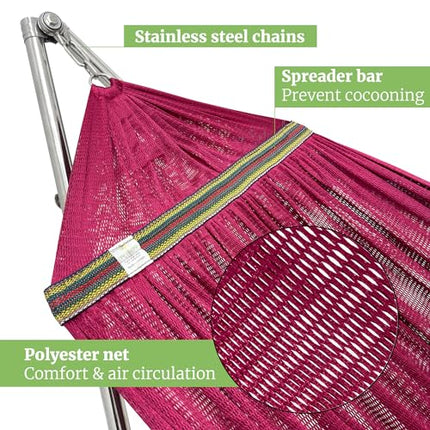 Tranquillo Double Hammock with Stand 650lb Capacity Double Hammock with Spreader