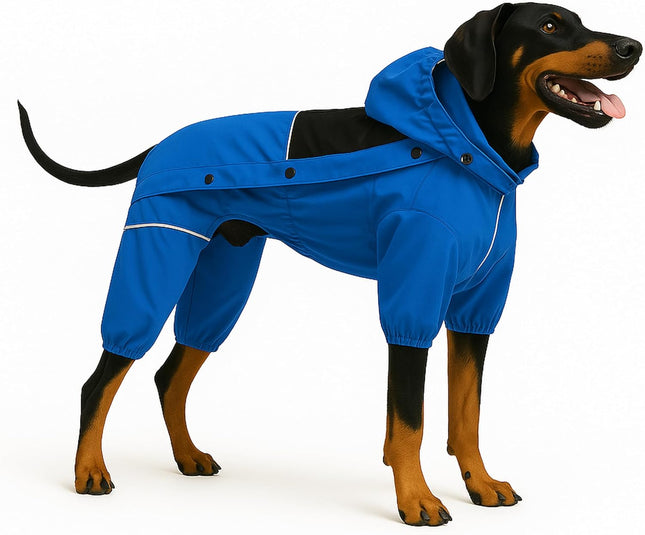 LOVELONGLONG Waterproof Dog Raincoat with Removable Hood – Outdoor Full Body Dog