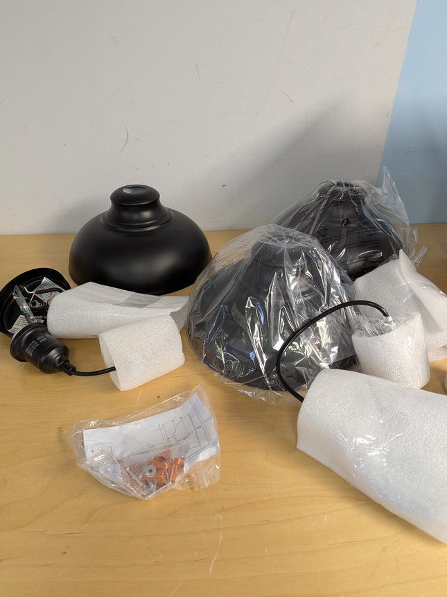 ALAISLYC 3 Pack Farmhouse Pendant Light Black Pendant Lighting for Kitchen Islan