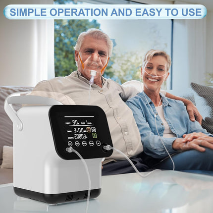 Oxygen Concentrator for Home & Travel Use - Touch Screen Control, Adjustable Flo