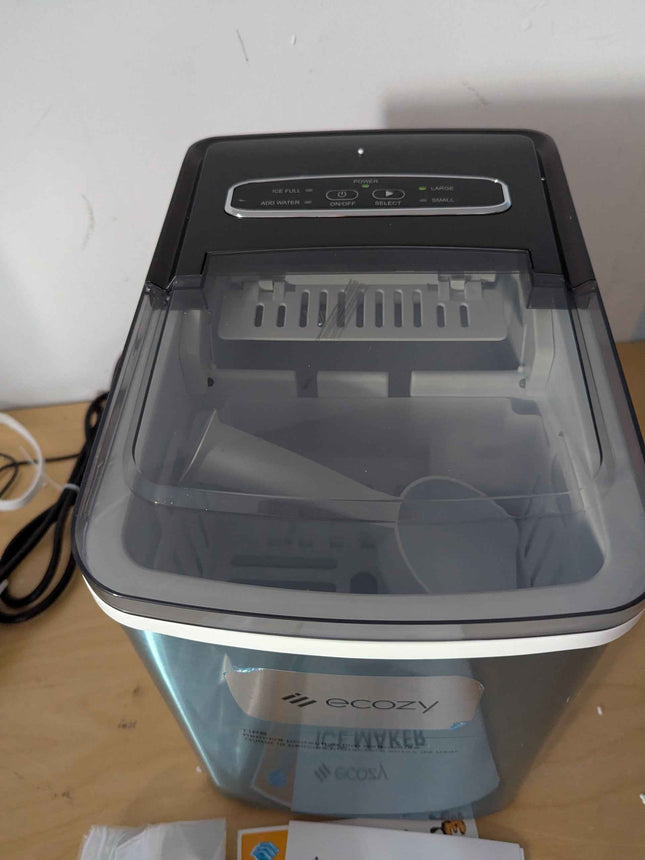 ecozy Portable Ice Maker Countertop, 9 Cubes Ready in 6 Mins, 26.5 lbs in 24 Hou