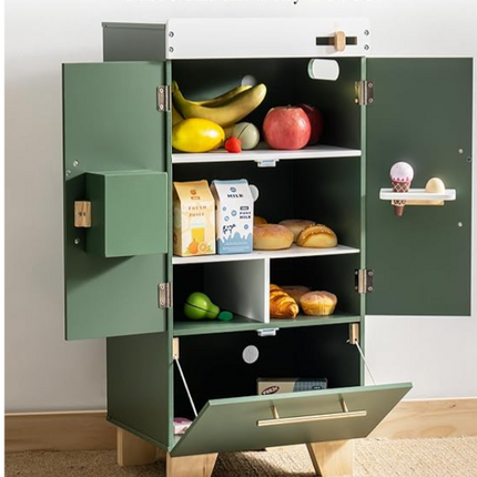 ROBUD Kids play kitchen - Vintage green refrigerator for kids Kitchen Playset