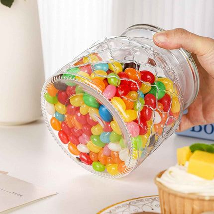 WHJY Set of 2 Airtight Glass Jars Decorative Jars, 22oz Jar of Hearts Cute Cooki