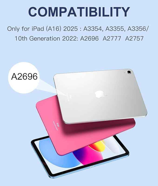 Harvopu Compatible for iPad 11th 10th Generation Case with Keyboard, Folio Cover