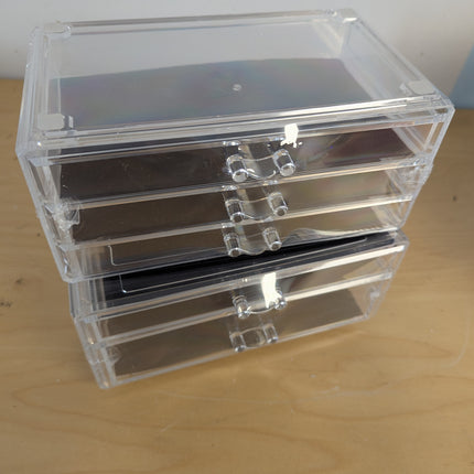 SONGMICS Makeup Organizer, Stackable Cosmetics Boxes, 5 Drawers, Transparent Pol