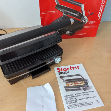 (Cracked plastic) Starfrit The Rock Panini with Reversible Plates