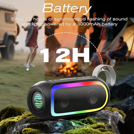 Portable Bluetooth Speaker, IPX6 Waterproof 20W HiFi Stereo Sound with Deep Bass