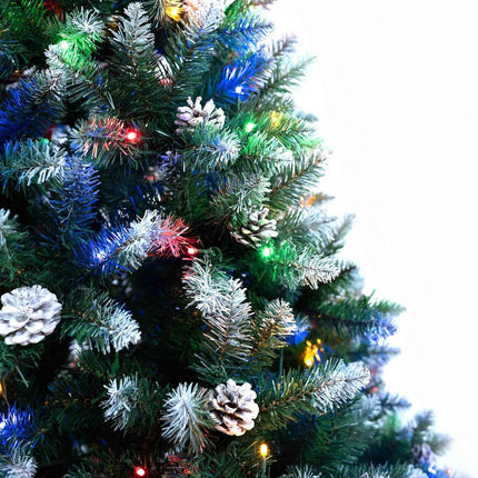 Prelit Artificial Christmas Tree Flocked Snow Trees with Pine Cone Decoration 5FT https://a.co/d/075ie9q7