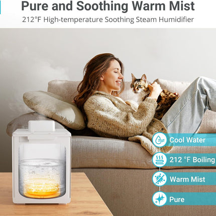 3L Stainless Steel Warm Mist Humidifier with Easy Clean and Warm Steam Function,