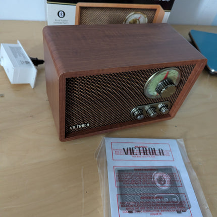 Victrola Willow – Retro Wood Bluetooth Radio with Built-in Speakers: Elegant & V