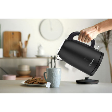 Westinghouse 1.7L Electric Steel Kettle Matte Black, Durable Steel Body Construc