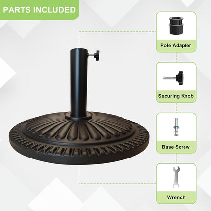T&Jero 26 lb Round Heavy Duty Patio Market Table Umbrella Base Stand Weight Pre-