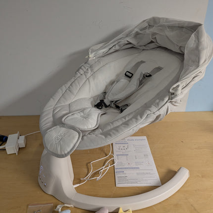 Jool Baby Nova Baby Swing for Infants with Bluetooth Music, Remote, 5 Motion Levels and Removable Canopy, Stone